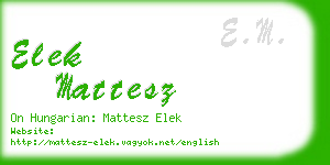 elek mattesz business card